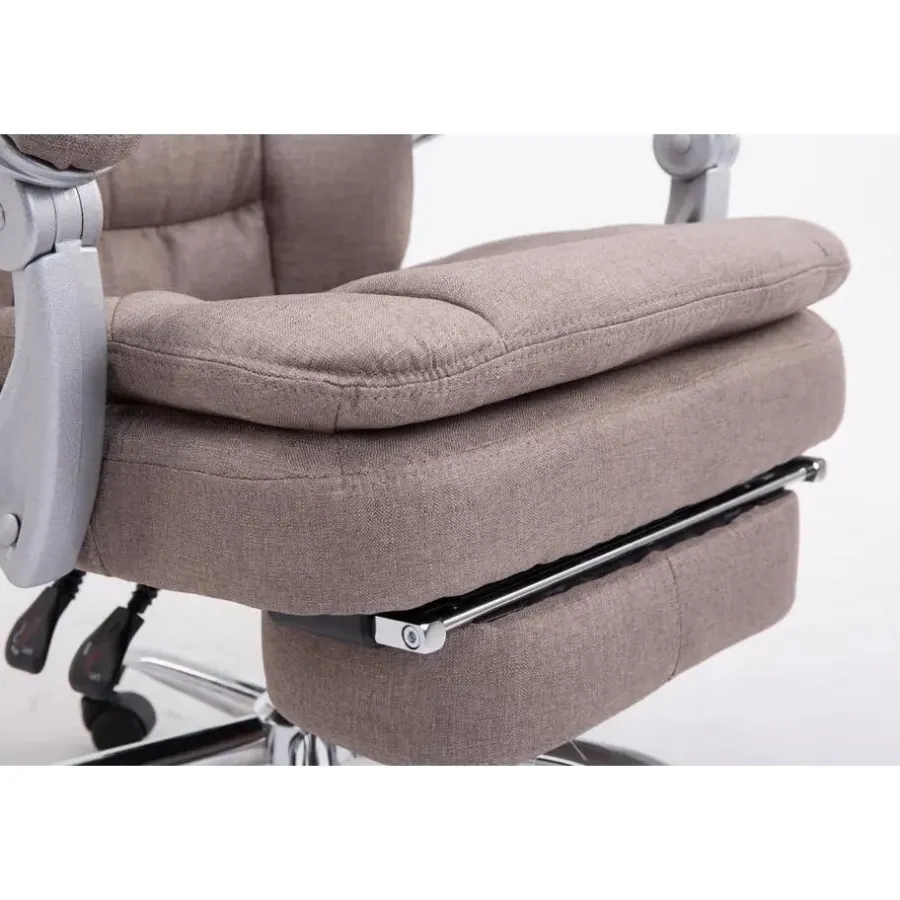 Bureaustoelen|Bureaustoelen-CLP Bureaustoel XL Troy chroom Frame - Stof - taupe