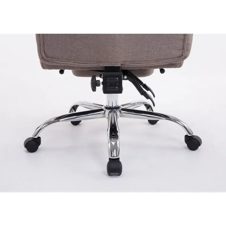 Bureaustoelen|Bureaustoelen-CLP Bureaustoel XL Troy chroom Frame - Stof - taupe