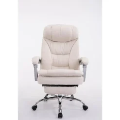 CLP Bureaustoel XL Troy chroom Frame - Stof - creme