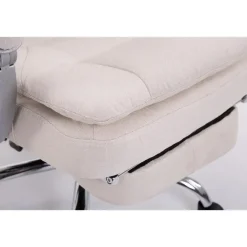 CLP Bureaustoel XL Troy chroom Frame - Stof - creme