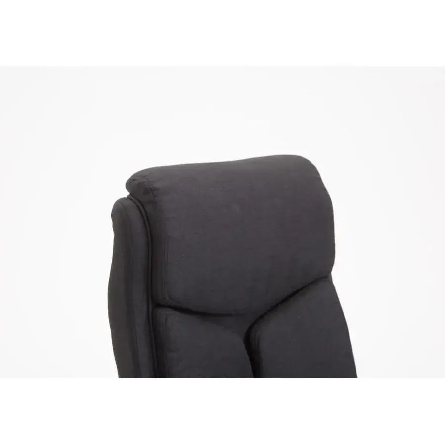 Bureaustoelen|Bureaustoelen-CLP Bureaustoel XL Vaud chroom Frame - Stof - zwart