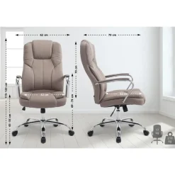 Bureaustoelen|Bureaustoelen-CLP Bureaustoel XXL Xanthos chroom Frame - Stof - taupe
