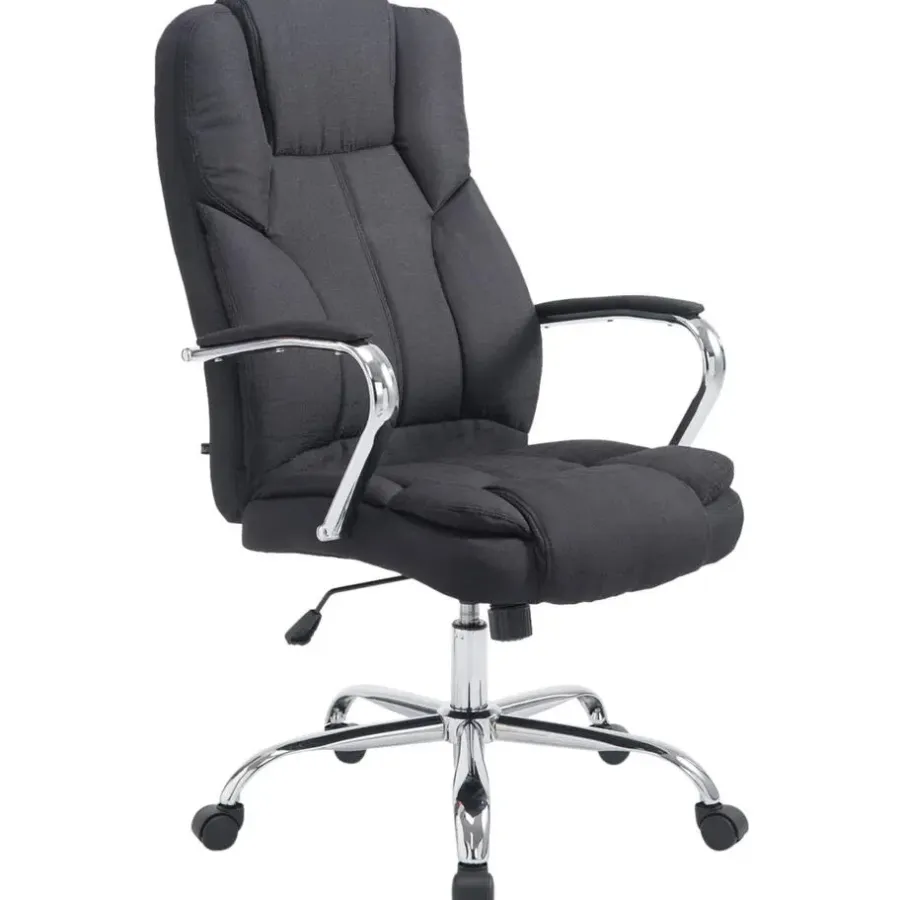 CLP Bureaustoel XXL Xanthos chroom Frame - Stof - zwart