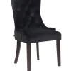 Eetkamerstoelen-CLP Eetkamerstoel Aberdeen antiek Frame - Fluweel - zwart