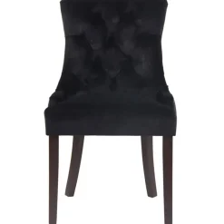 Eetkamerstoelen-CLP Eetkamerstoel Aberdeen antiek Frame - Fluweel - zwart