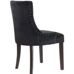 Eetkamerstoelen-CLP Eetkamerstoel Aberdeen antiek Frame - Fluweel - zwart