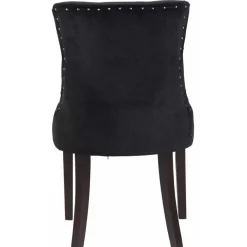 Eetkamerstoelen-CLP Eetkamerstoel Aberdeen antiek Frame - Fluweel - zwart