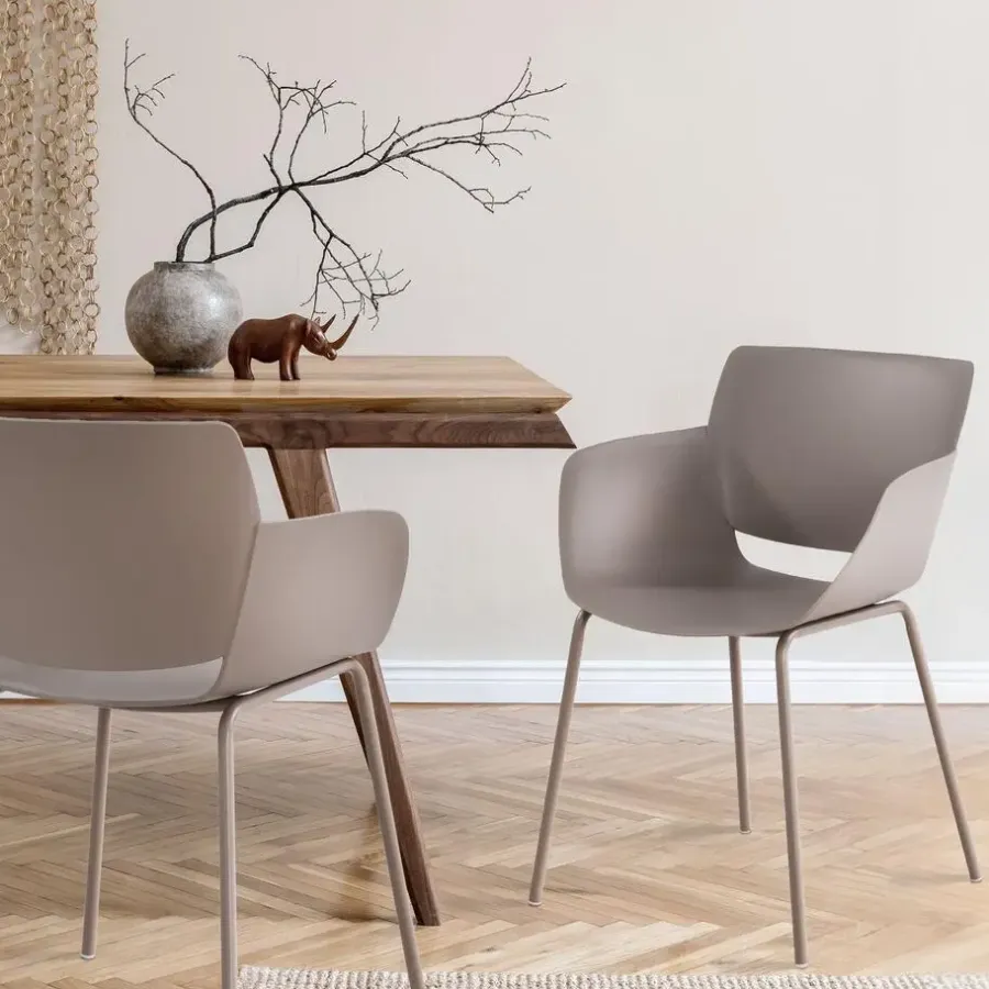 Eetkamerstoelen-CLP Eetkamerstoel Alpena Kunststof - taupe