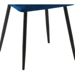 CLP Eetkamerstoel Antibes zwart Frame - Fluweel - donkerblauw