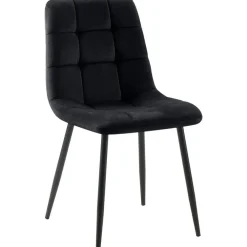 Eetkamerstoelen-CLP Eetkamerstoel Antibes zwart Frame - Fluweel - zwart