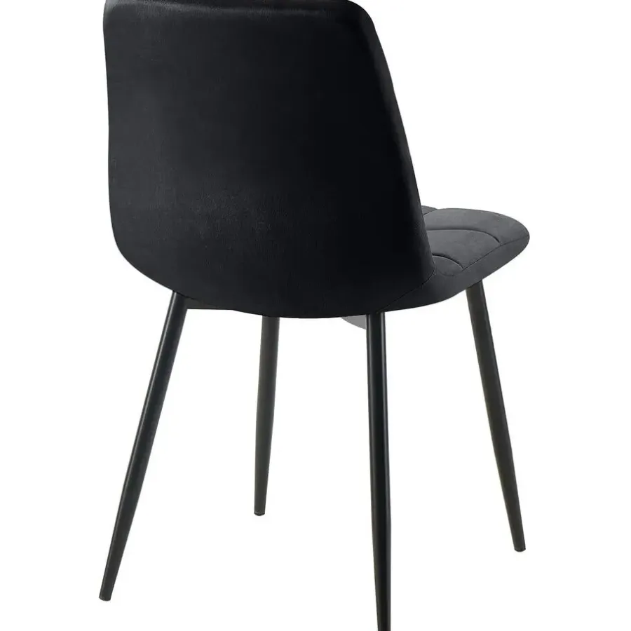 Eetkamerstoelen-CLP Eetkamerstoel Antibes zwart Frame - Fluweel - zwart