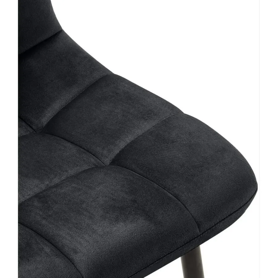 Eetkamerstoelen-CLP Eetkamerstoel Antibes zwart Frame - Fluweel - zwart