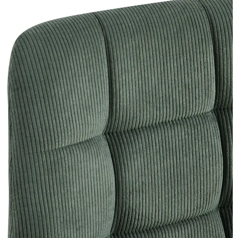 CLP Eetkamerstoel Antibes zwart Frame - Ribstof - groen