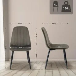 CLP Eetkamerstoel Baxter zwart Frame - Metaal - antraciet