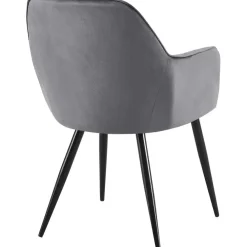 Eetkamerstoelen-CLP Eetkamerstoel Cheryl zwart Frame - Metaal - donkergrijs