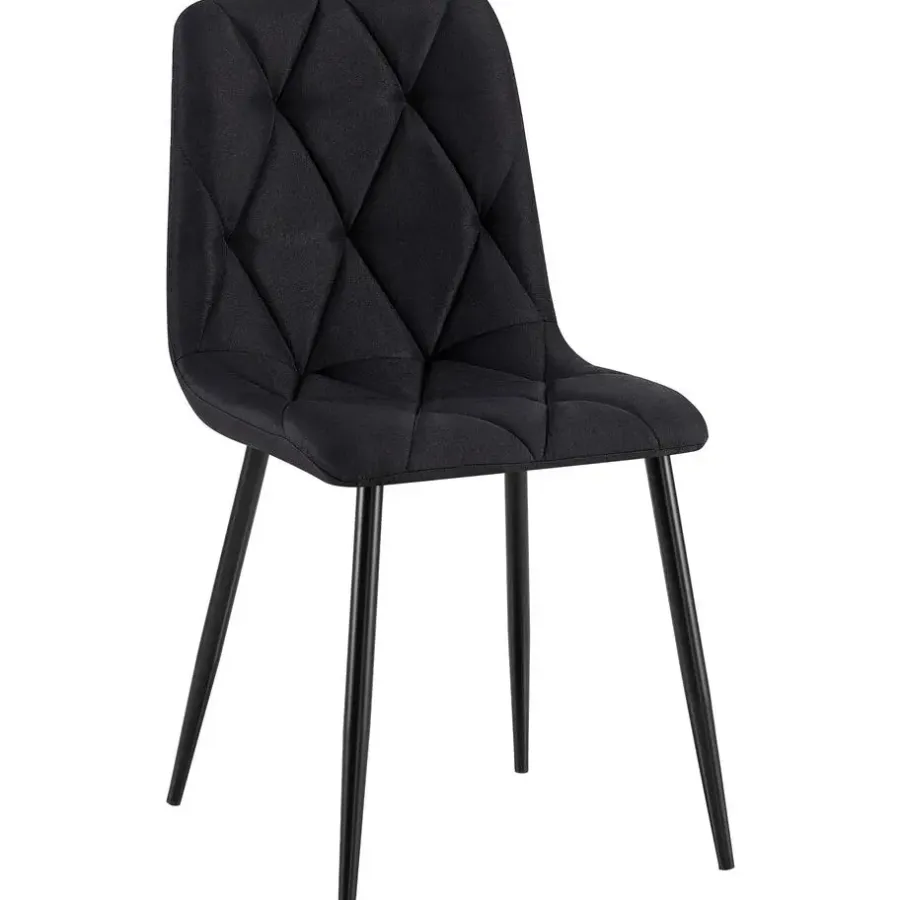 CLP Eetkamerstoel Clairton zwart Frame - Stof - zwart