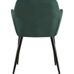 Eetkamerstoelen-CLP Eetkamerstoel Emia zwart Frame - Fluweel - groen
