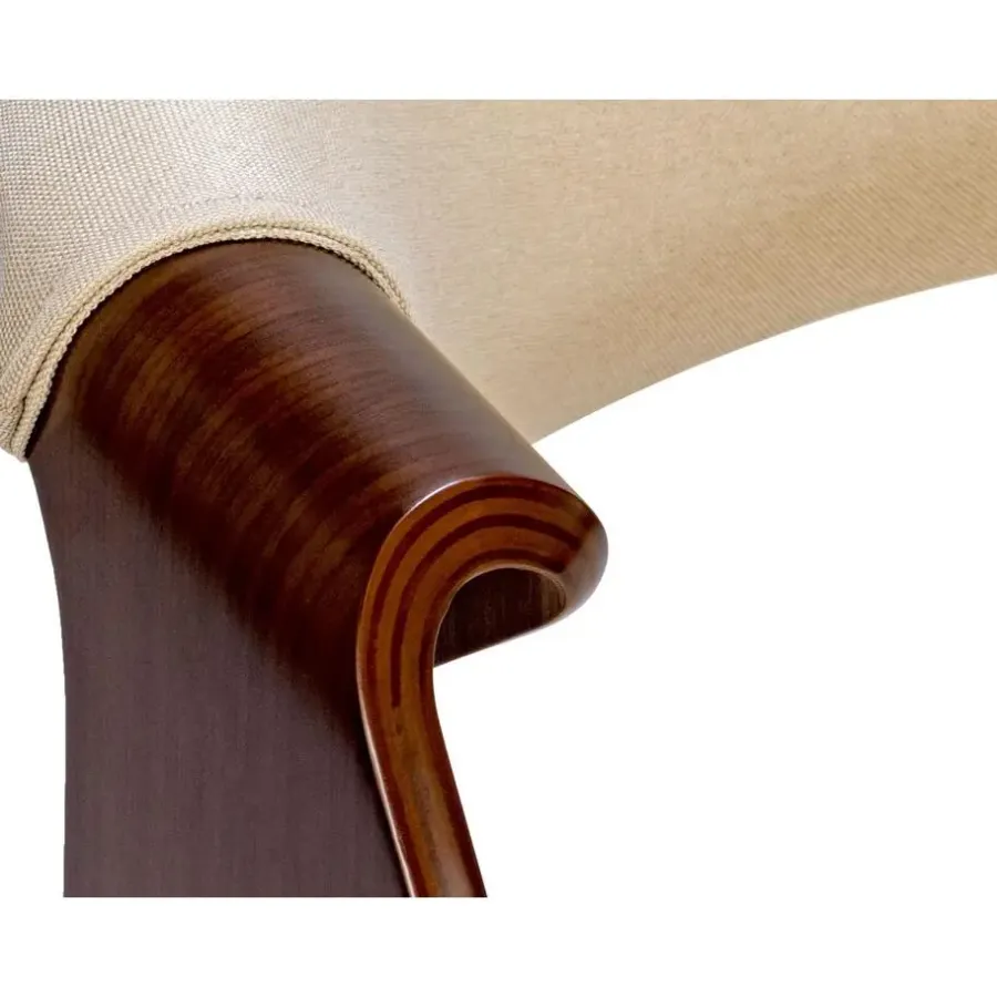 Eetkamerstoelen-CLP Eetkamerstoel Foley walnoot Frame - Stof - walnoot/creme