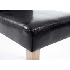 Eetkamerstoelen-CLP Eetkamerstoel Ina natura Frame - Kunstleer - zwart
