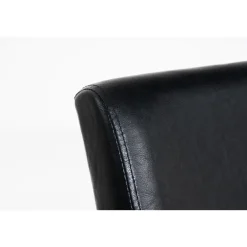 Eetkamerstoelen-CLP Eetkamerstoel Ina zwart Frame - Kunstleer - zwart
