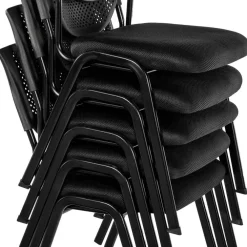 Eetkamerstoelen-CLP Eetkamerstoel Kaber zwart Frame - Stof - zwart/zwart