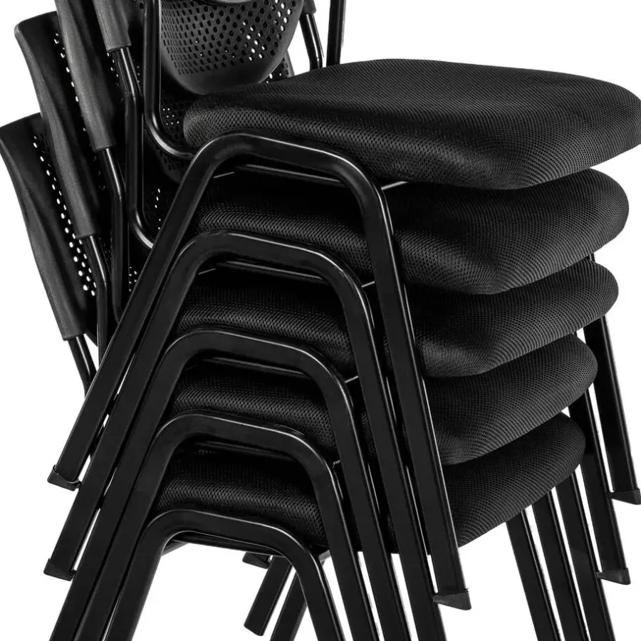 Eetkamerstoelen-CLP Eetkamerstoel Kaber zwart Frame - Stof - zwart/zwart