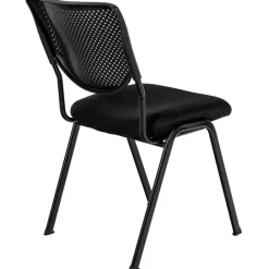 Eetkamerstoelen-CLP Eetkamerstoel Kaber zwart Frame - Stof - zwart/zwart