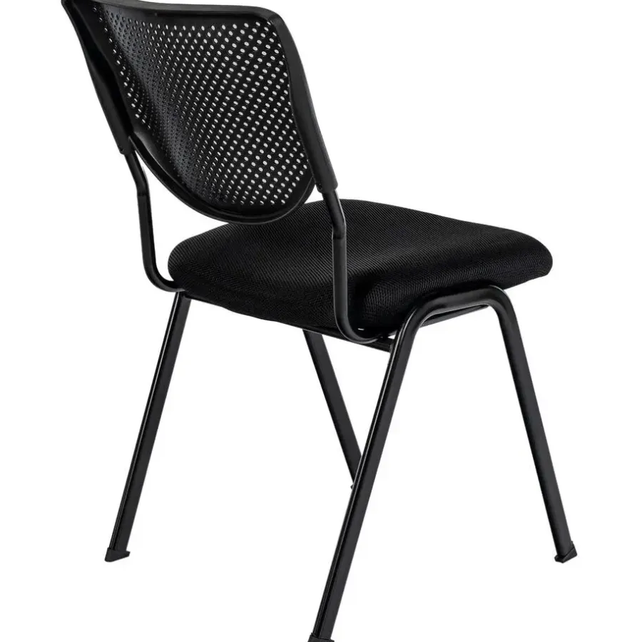 Eetkamerstoelen-CLP Eetkamerstoel Kaber zwart Frame - Stof - zwart/zwart