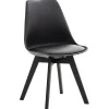 Eetkamerstoelen-CLP Eetkamerstoel Linares natura Frame - Kunststof - zwart/zwart