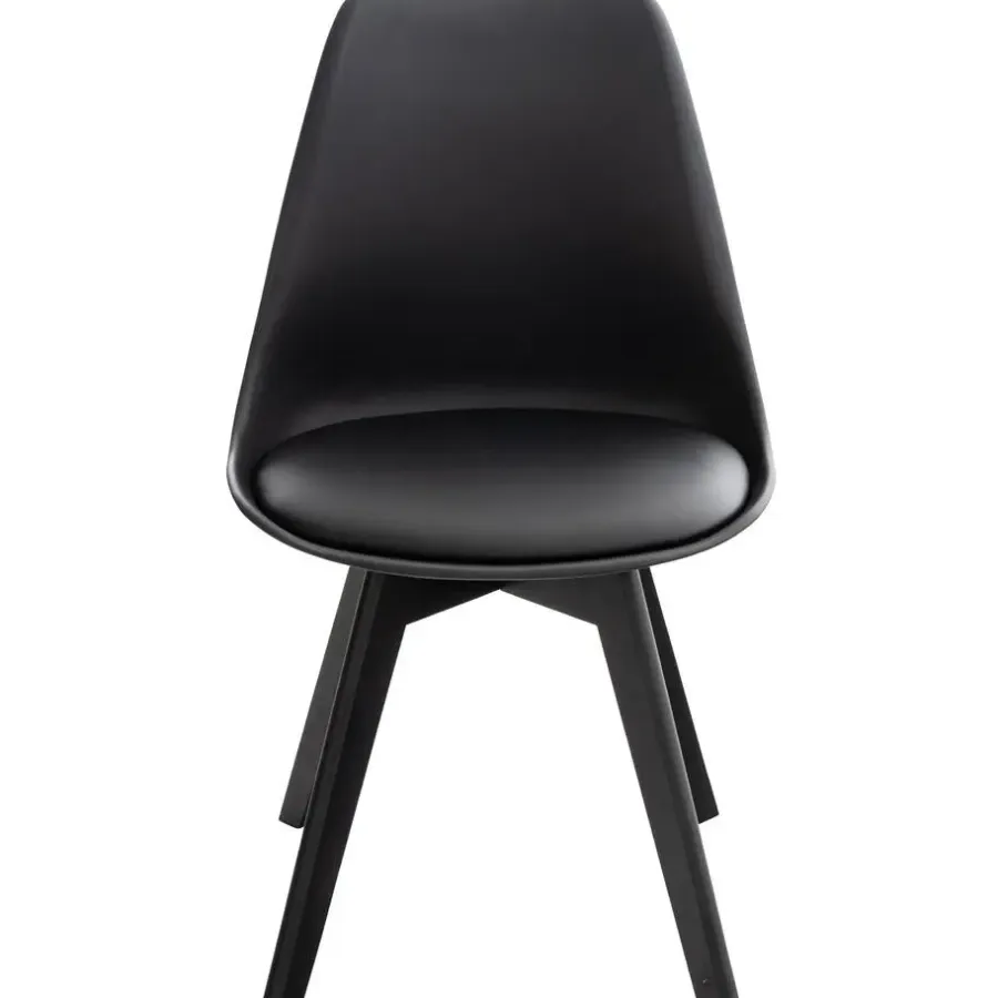 Eetkamerstoelen-CLP Eetkamerstoel Linares natura Frame - Kunststof - zwart/zwart