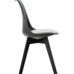 Eetkamerstoelen-CLP Eetkamerstoel Linares natura Frame - Kunststof - zwart/zwart