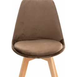 CLP Eetkamerstoel Linares natura Frame - Fluweel - donkerbruin