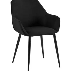Eetkamerstoelen-CLP Eetkamerstoel Luena zwart Frame - Stof - zwart