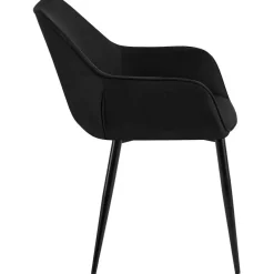 Eetkamerstoelen-CLP Eetkamerstoel Luena zwart Frame - Stof - zwart