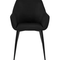 Eetkamerstoelen-CLP Eetkamerstoel Luena zwart Frame - Stof - zwart