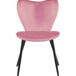 CLP Eetkamerstoel Maika zwart Frame - Fluweel - roze