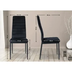 CLP Eetkamerstoel Mayfair Fluweel - zwart