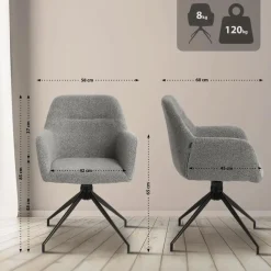 Eetkamerstoelen-CLP Eetkamerstoel Merlinda Stof - grijs