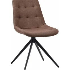 Eetkamerstoelen-CLP Eetkamerstoel Merna zwart Frame - Stof - taupe