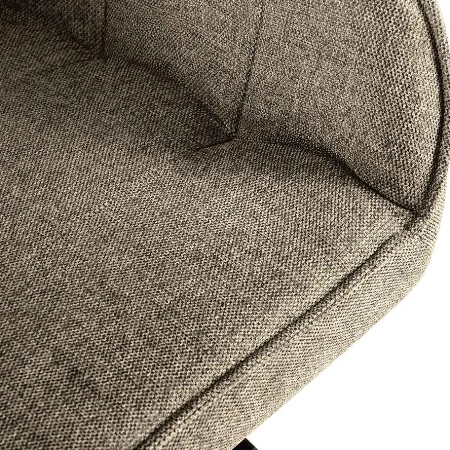 Eetkamerstoelen-CLP Eetkamerstoel Pettuli zwart Frame - Stof - taupe