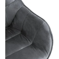Eetkamerstoelen-CLP Eetkamerstoel Russel zwart Frame - Fluweel - donkergrijs