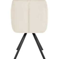 Eetkamerstoelen-CLP Eetkamerstoel Russel zwart Frame - Fluweel - creme