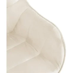 Eetkamerstoelen-CLP Eetkamerstoel Russel zwart Frame - Fluweel - creme