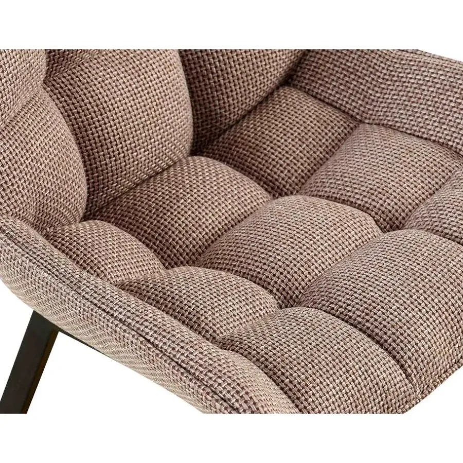 Eetkamerstoelen-CLP Eetkamerstoel Saranda zwart Frame - Stof - terrabruin