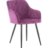 Eetkamerstoelen-CLP Eetkamerstoel Shila zwart Frame - Fluweel - purper