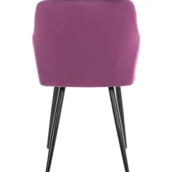 Eetkamerstoelen-CLP Eetkamerstoel Shila zwart Frame - Fluweel - purper