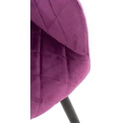 Eetkamerstoelen-CLP Eetkamerstoel Shila zwart Frame - Fluweel - purper