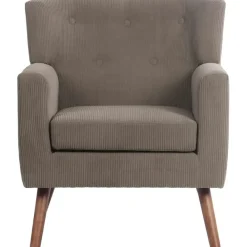 Fauteuils-CLP Fauteuil Kioni bruin Frame - Ribstof - donkerbruin