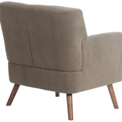 Fauteuils-CLP Fauteuil Kioni bruin Frame - Ribstof - donkerbruin