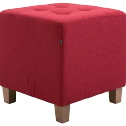 Hockers En Voetenbanken-CLP Hocker Pharao antiek licht Frame - Stof - rood